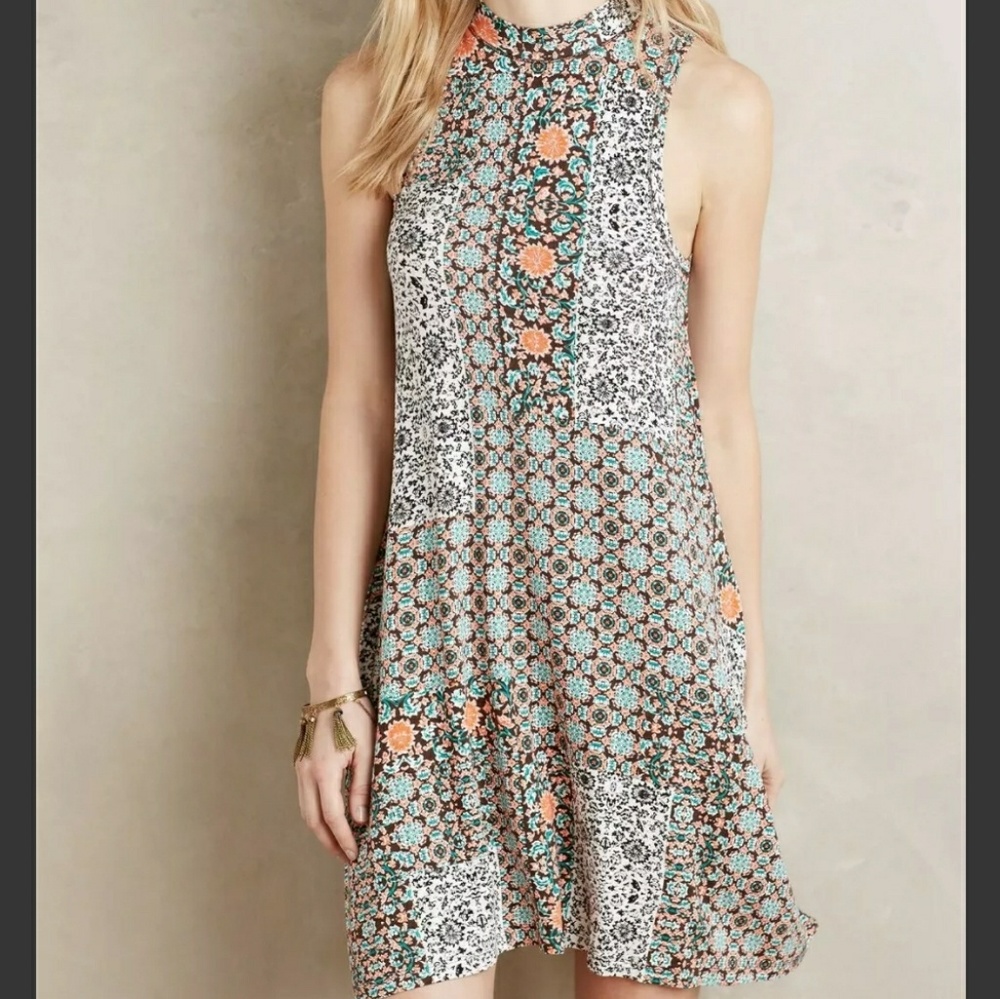 Anthropologie Maeve Lilt Swing Dress Floral Sz: SP